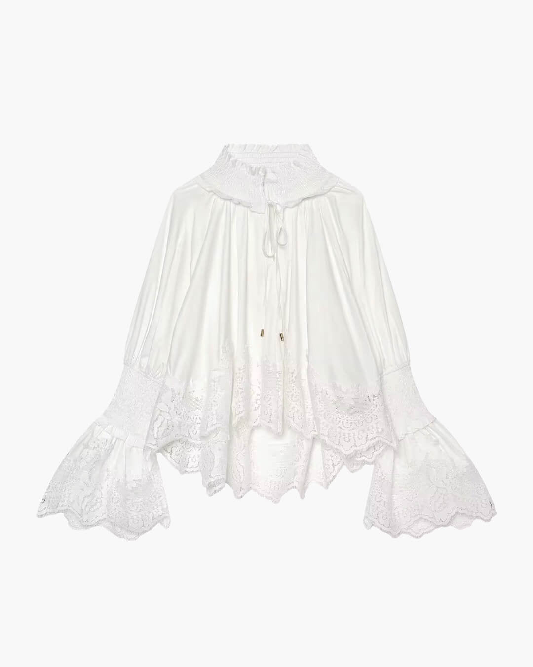 Aitema Embroidery Lace Trim Blouse
