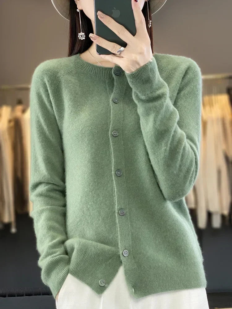 Women's Everyday Button Cardigan with Round Neck - photo 15