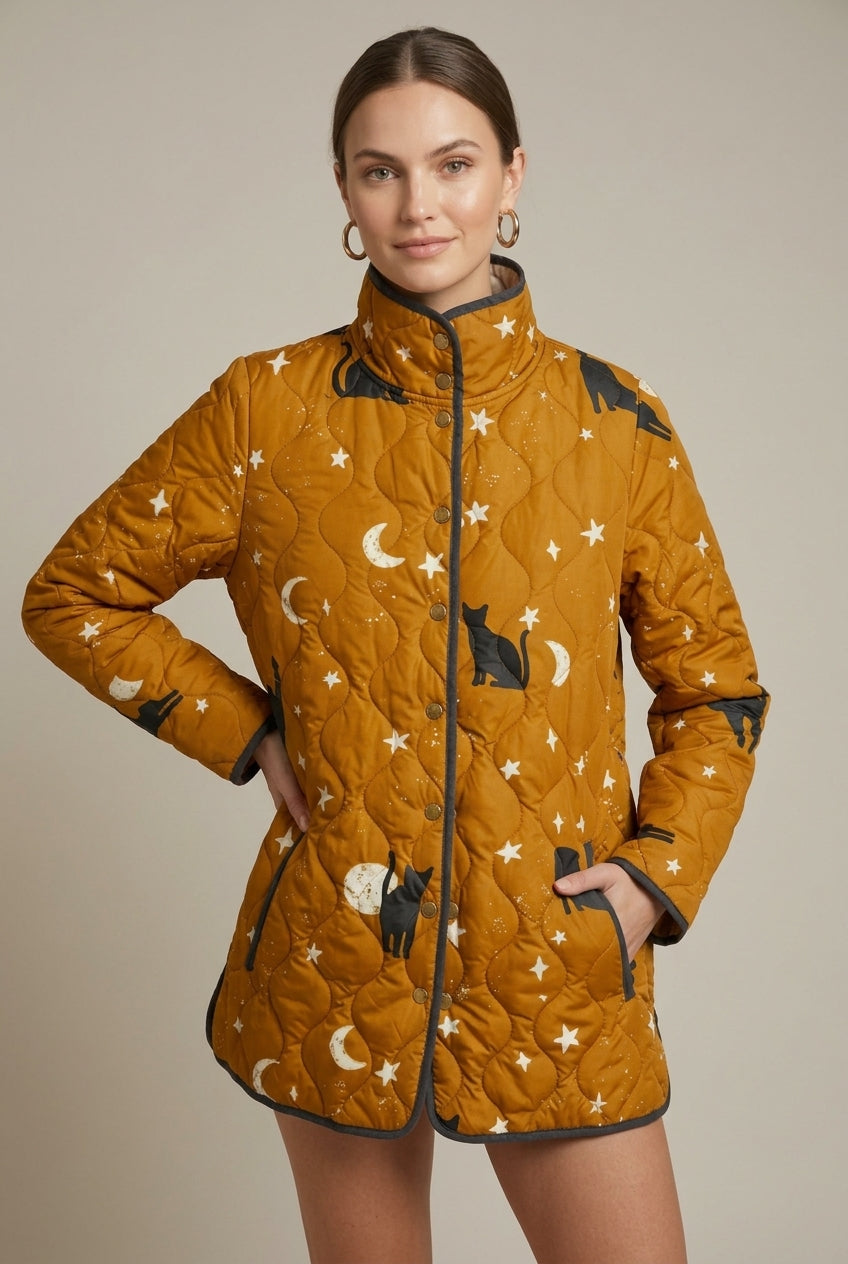 Women's Floral Puffer Jacket Reversible – view 3