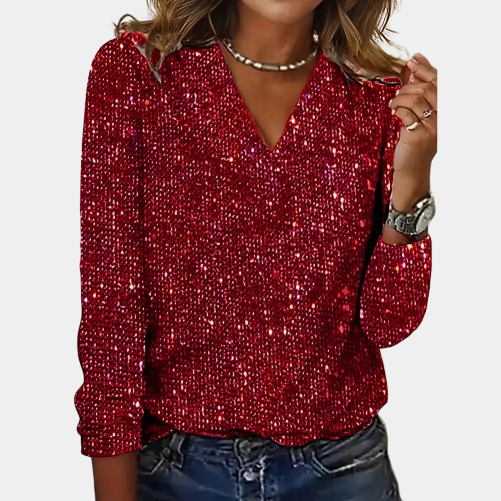 Women's Flowing Blouse with V Neckline - photo 1