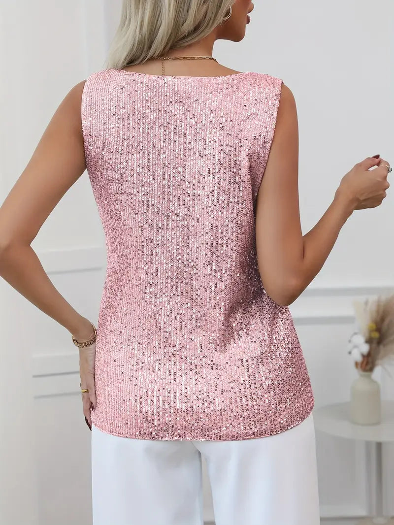 Joyce – dámský třpytivý party top s výstřihem do V