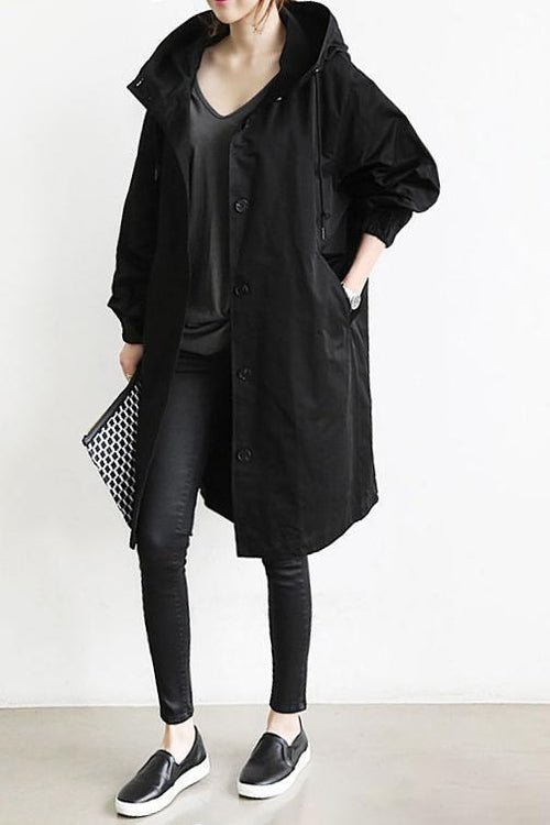 Women's Lightweight Long Coat with Hood - photo 2