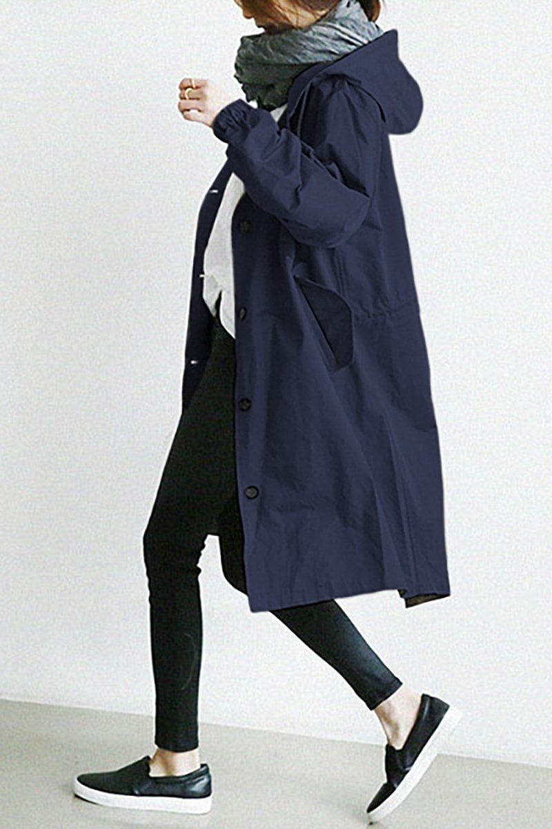 Women's Lightweight Long Coat with Hood - photo 4