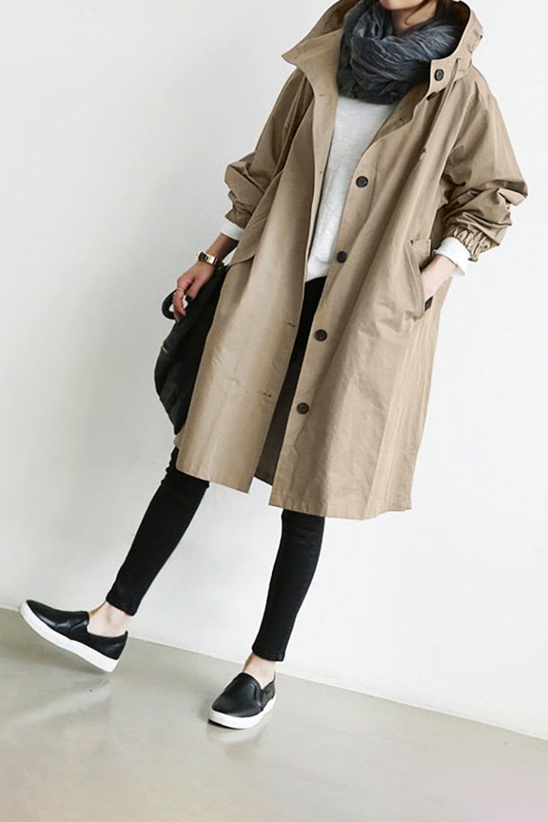 Women's Lightweight Long Coat with Hood - photo 5