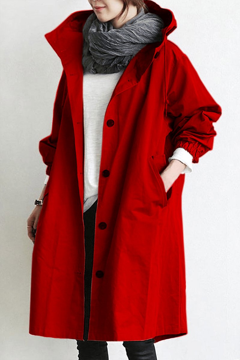 Women's Lightweight Long Coat with Hood - photo 6