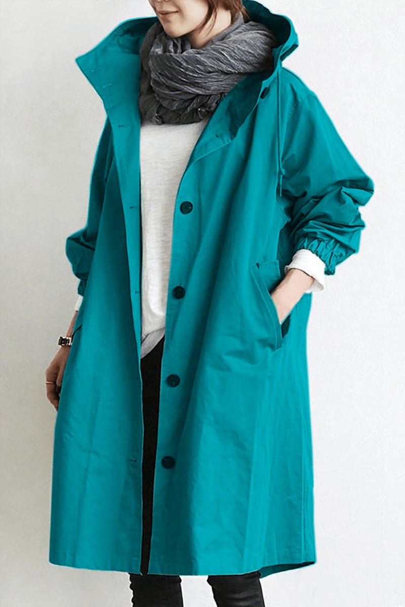 Women's Lightweight Long Coat with Hood - photo 7