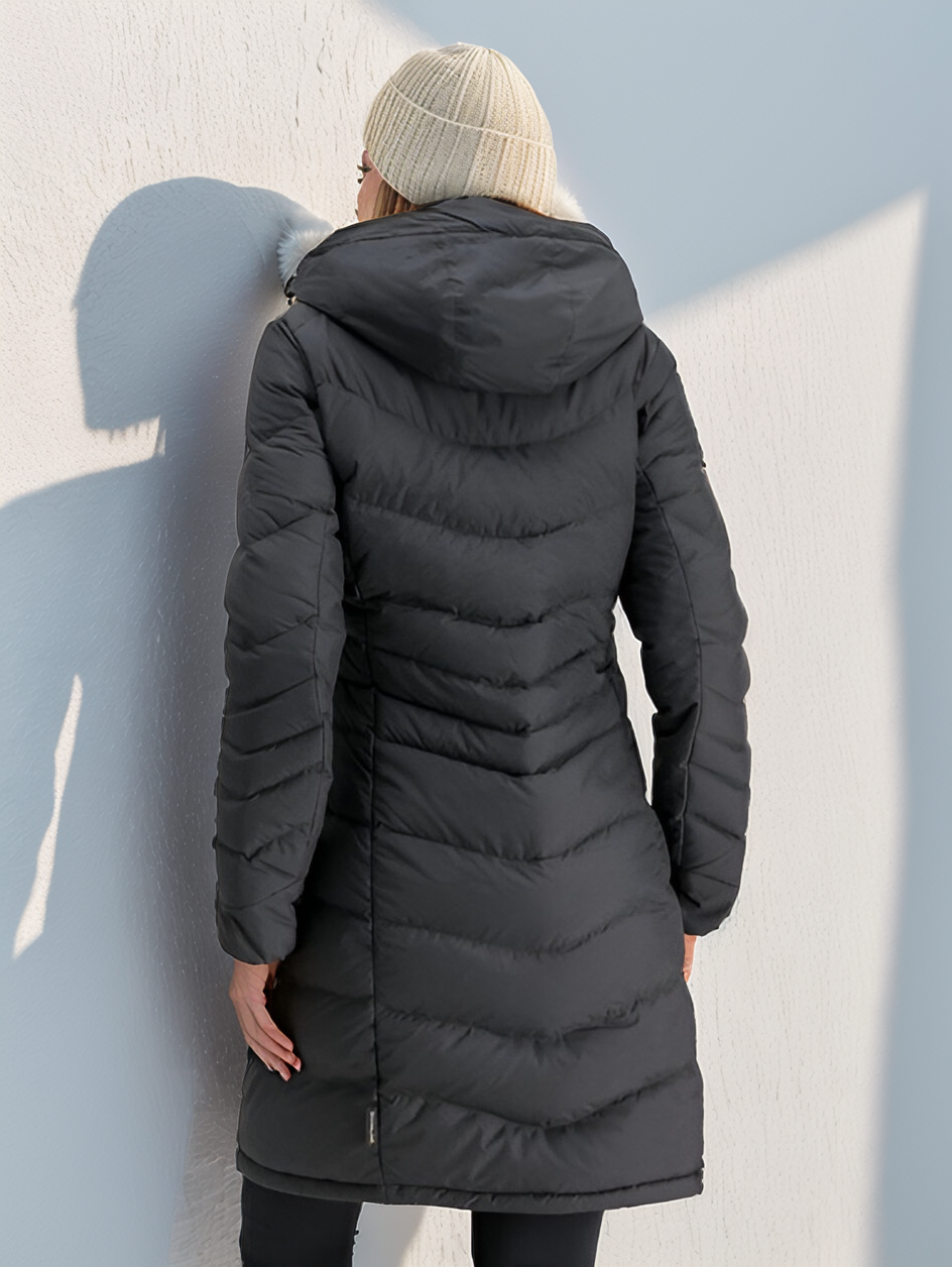 Penny - Cappotto imbottito lungo da donna con finitura idrorepellente