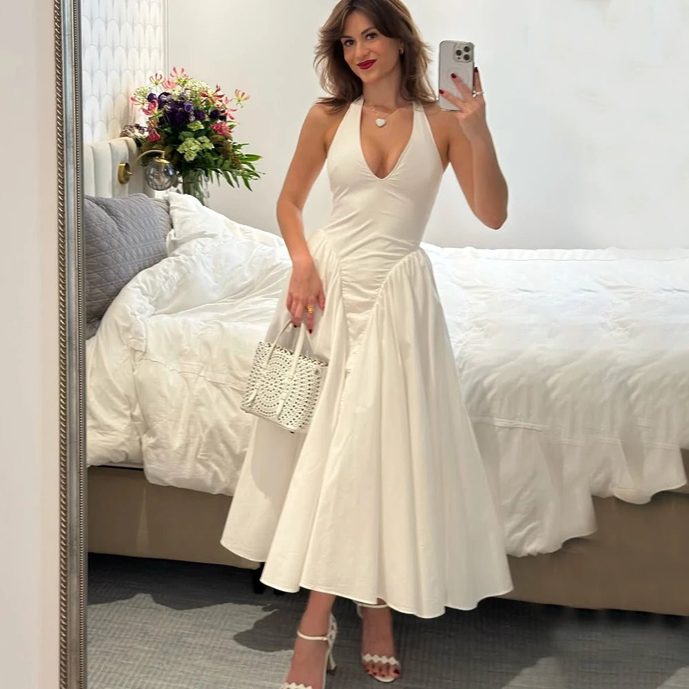 Linda – Rochie maxi de damă cu decolteu adânc