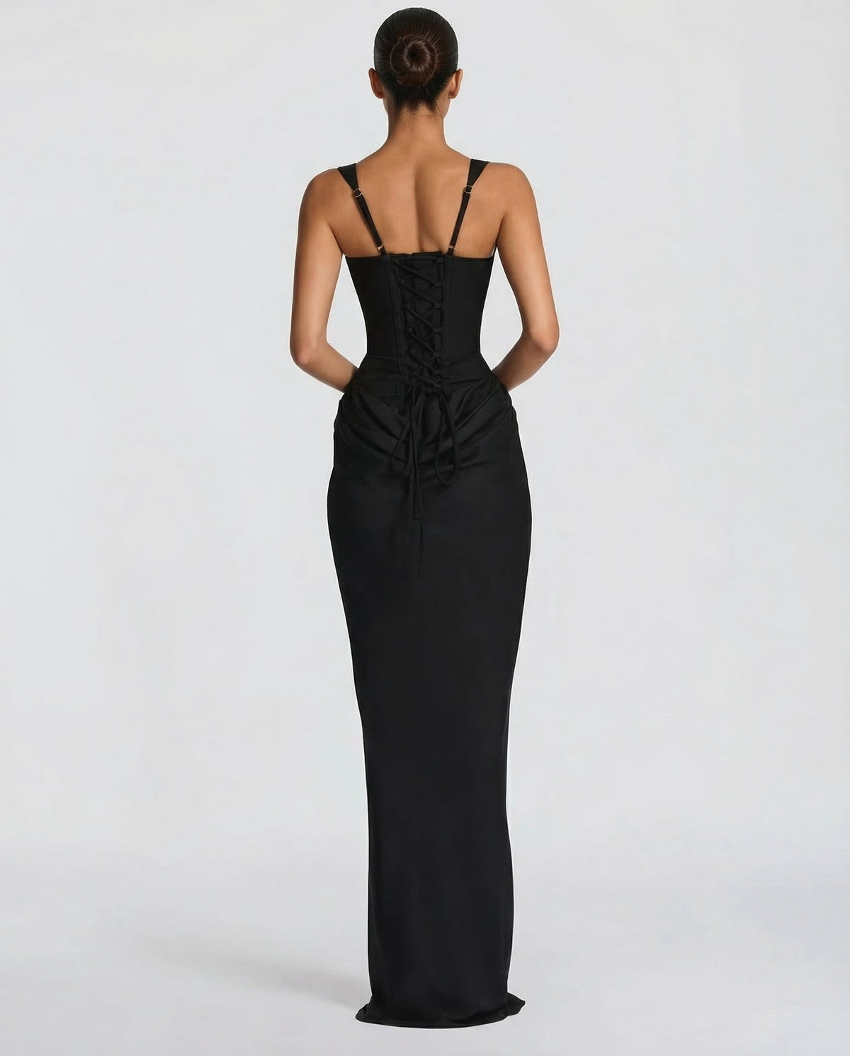 Women's Maxi Dress Evening Dress with Square Neck and Draped Waist Silhouette – view 13