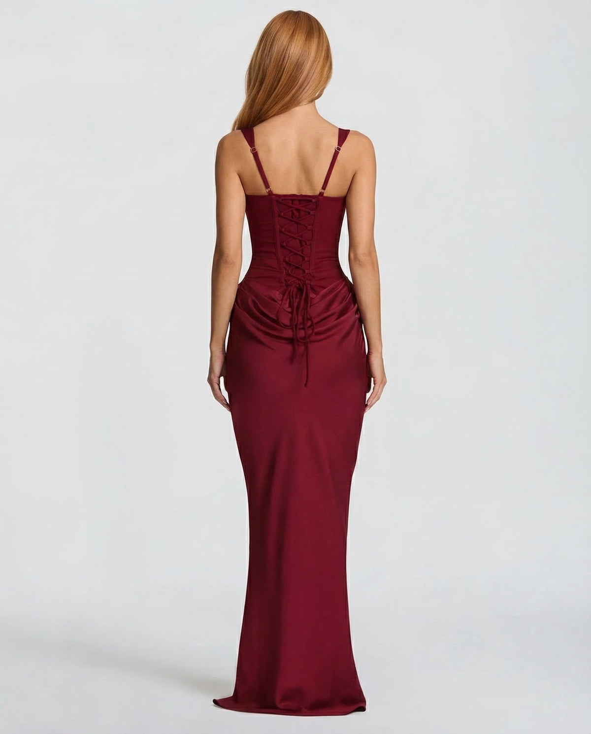 Women's Maxi Dress Evening Dress with Square Neck and Draped Waist Silhouette – view 19