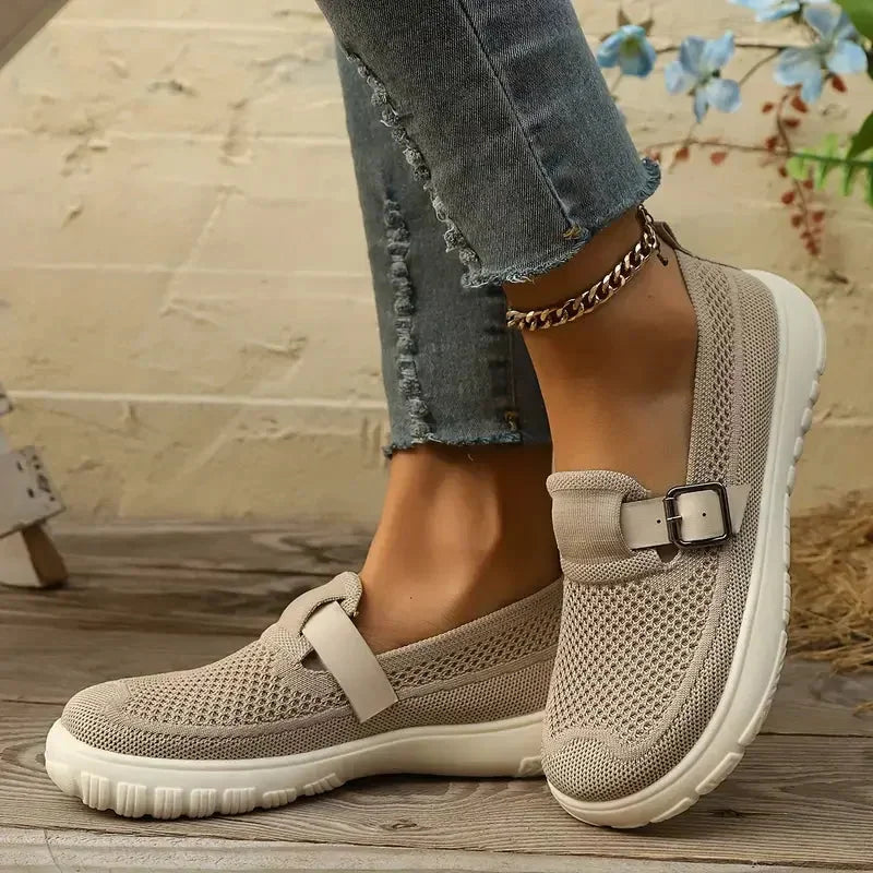 Wilda - Women's Knit Mary Jane Shoes with Adjustable Strap