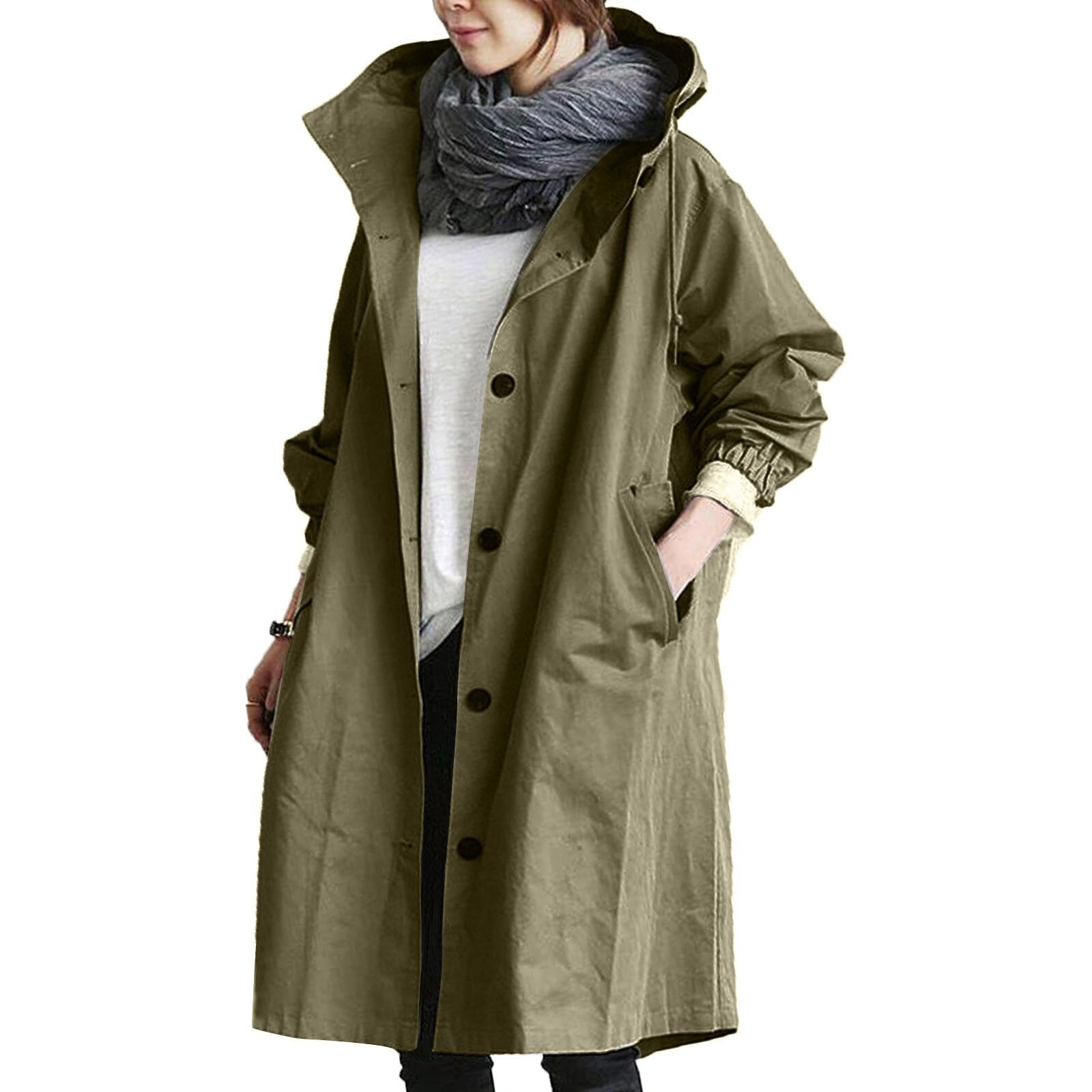 Women's Minimal Longline Coat with High Collar - photo 1