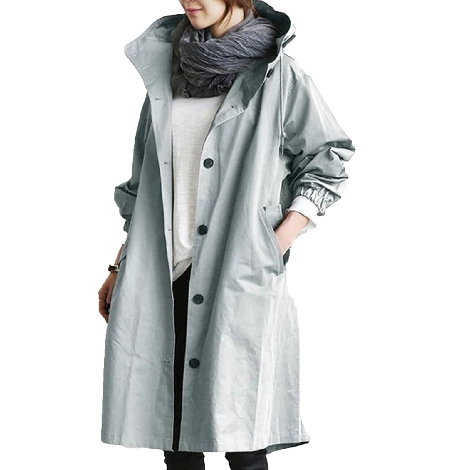 Women's Minimal Longline Coat with High Collar - photo 6