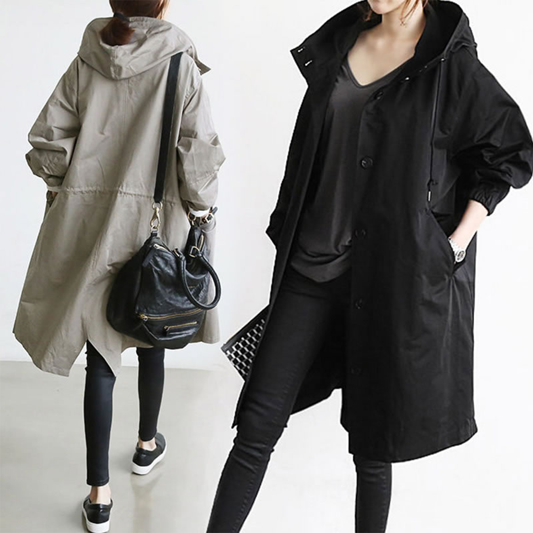 Women's Minimal Longline Coat with High Collar - photo 7