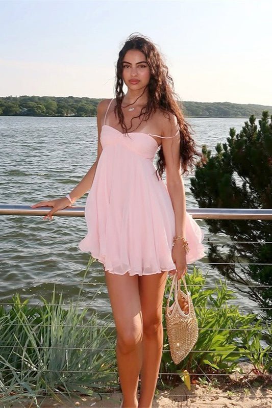 Callie - Women's Off Shoulder Chiffon Wedding Guest Dress