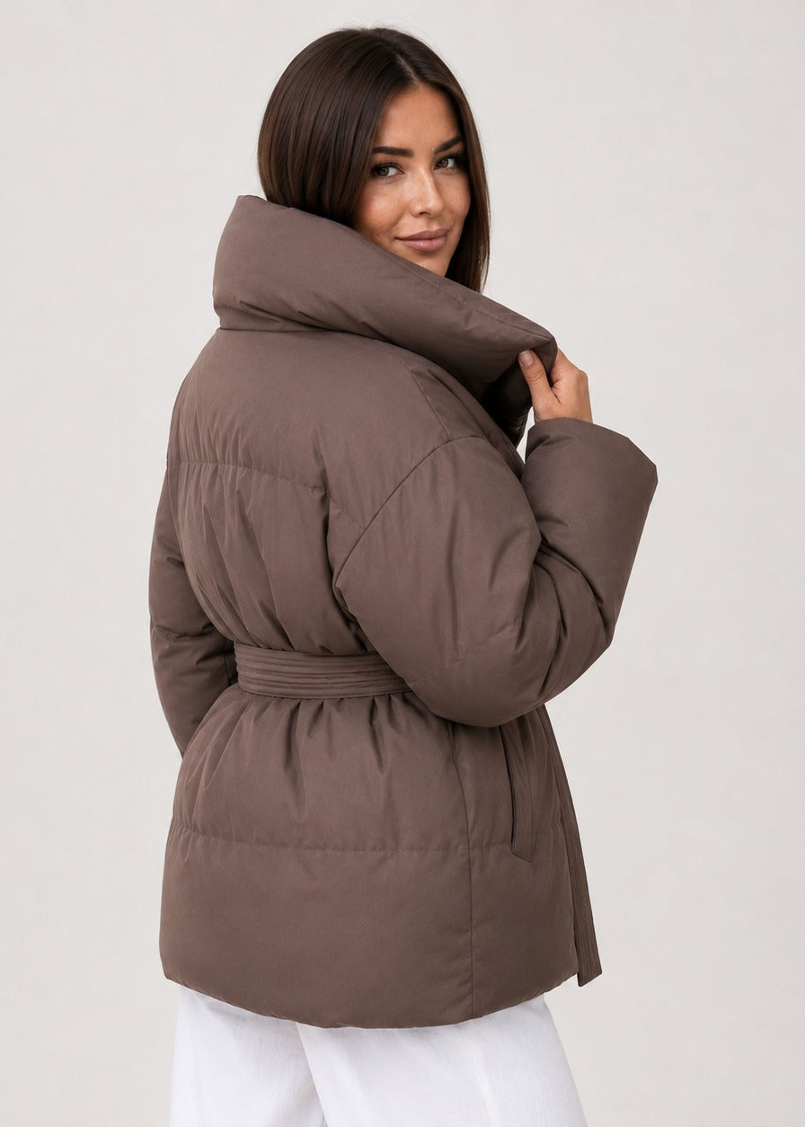 Women's Oversized Puffer Jacket with High Neck – view 6