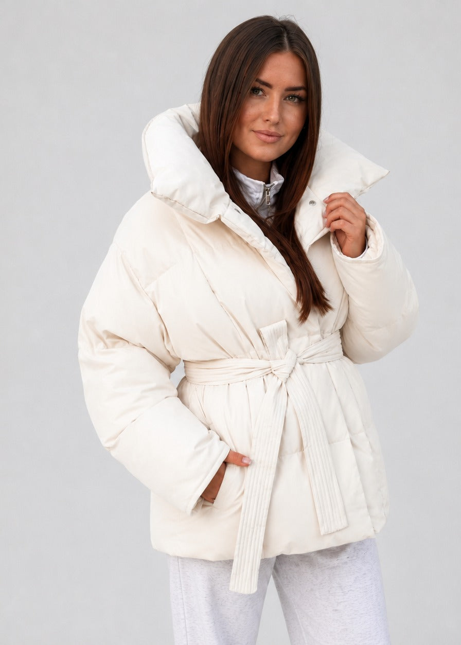 Women's Oversized Puffer Jacket with High Neck – view 8