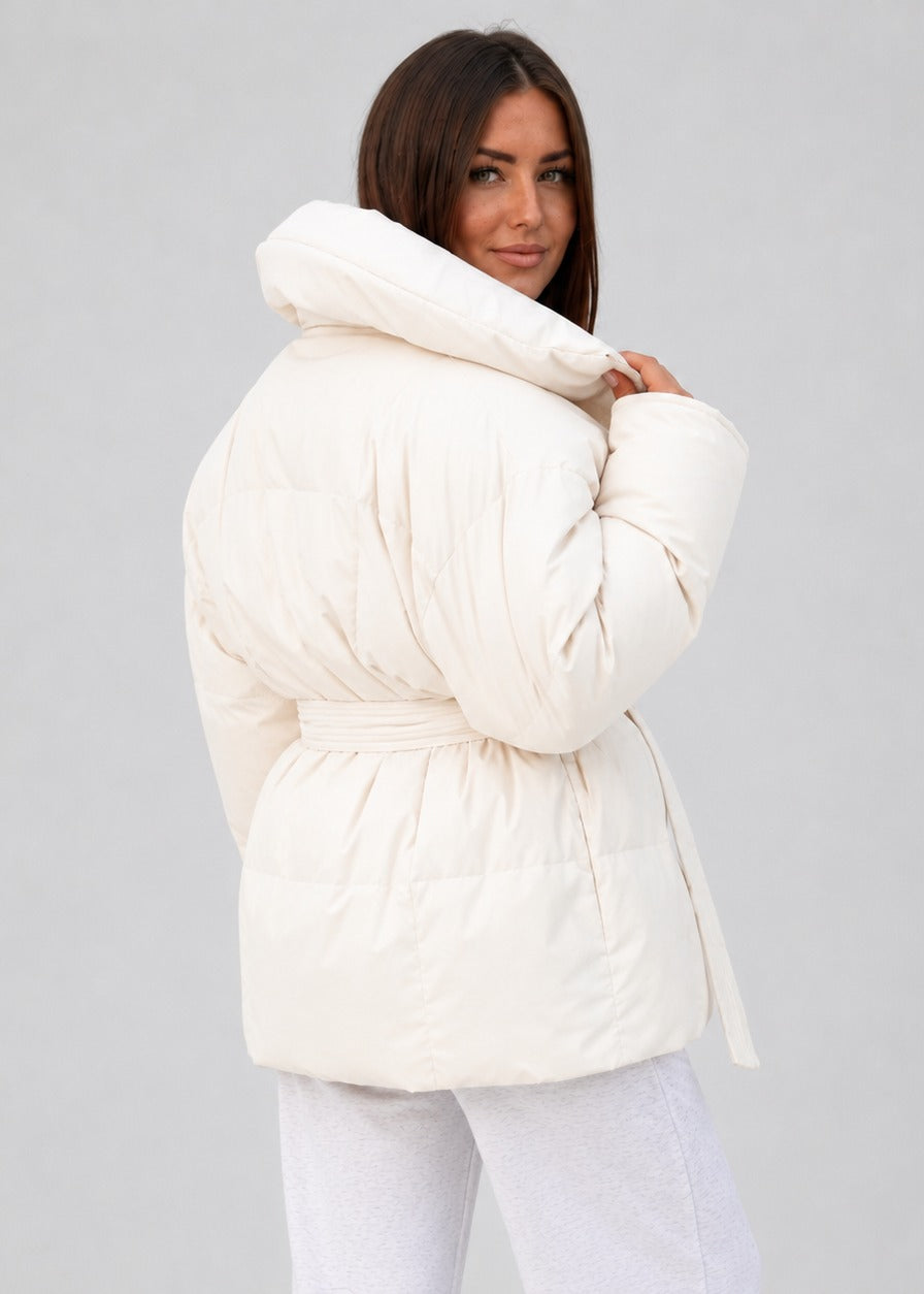 Women's Oversized Puffer Jacket with High Neck – view 9