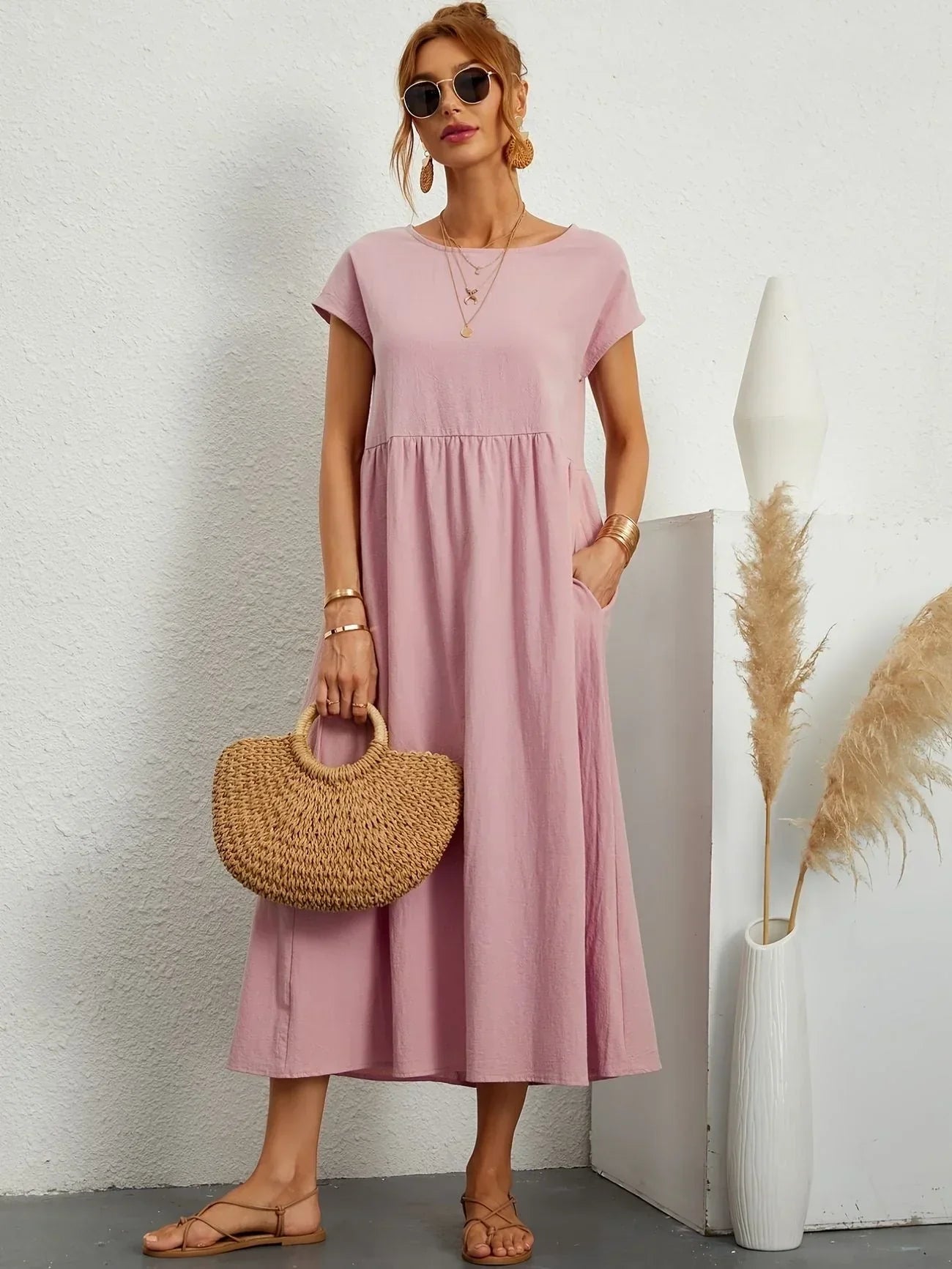 Women's Relaxed Summer Maxi Dress in Cotton Linen - photo 26