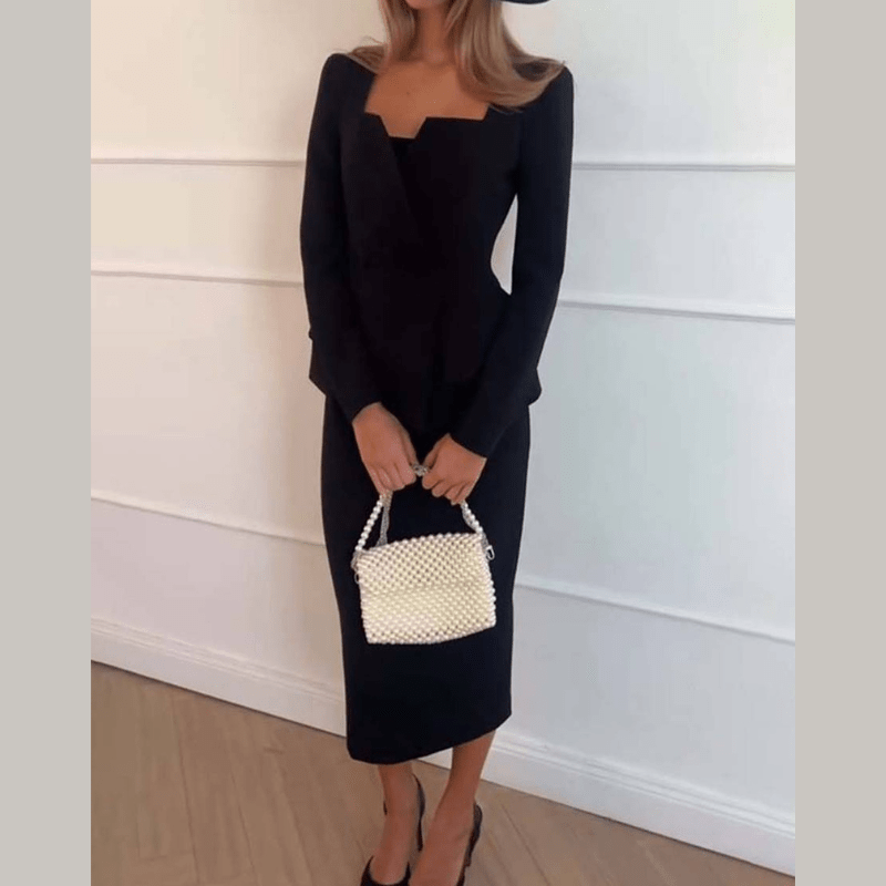 Whitney - Tailleur da donna con gonna e blazer doppiopetto