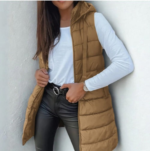 Women's Sleeveless Puffer Vest with Hood - photo 2