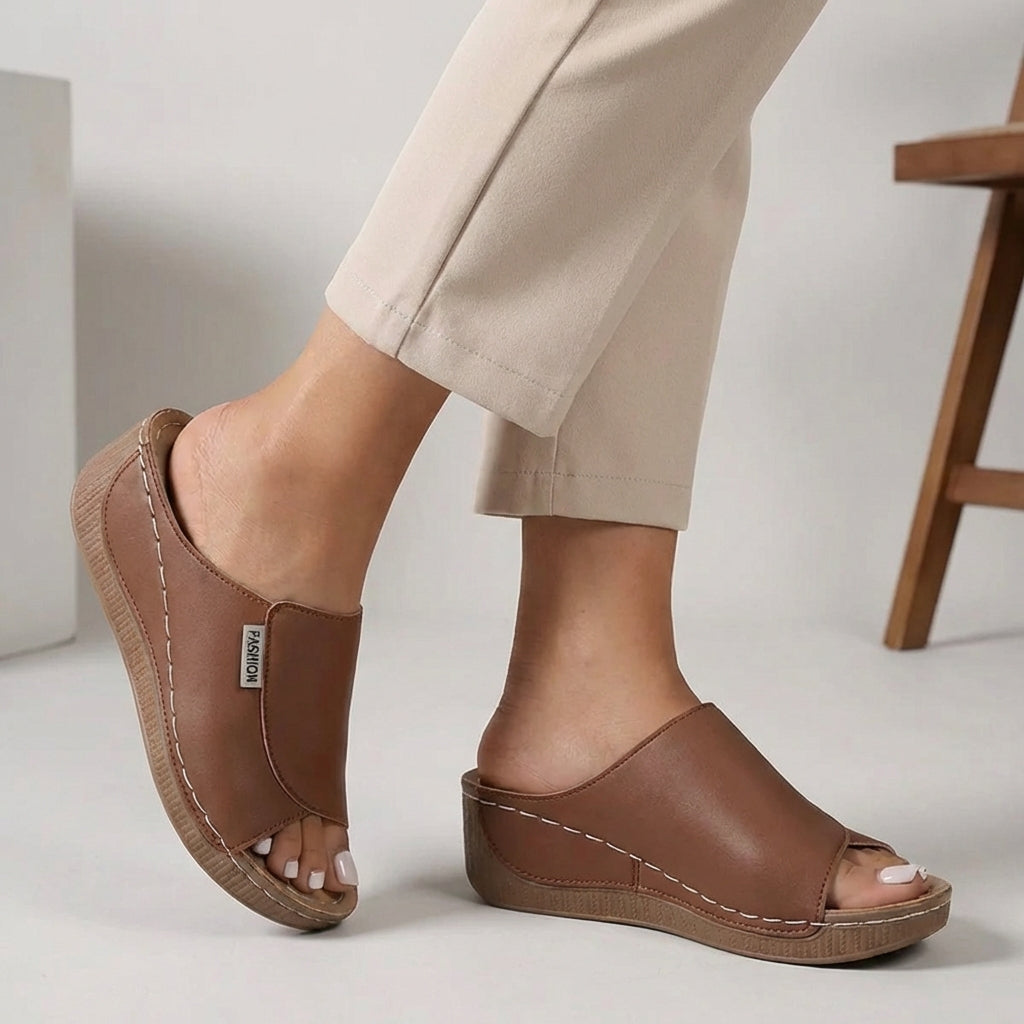 Sandra - Women's Orthopedic Slip On Wedge Sandals