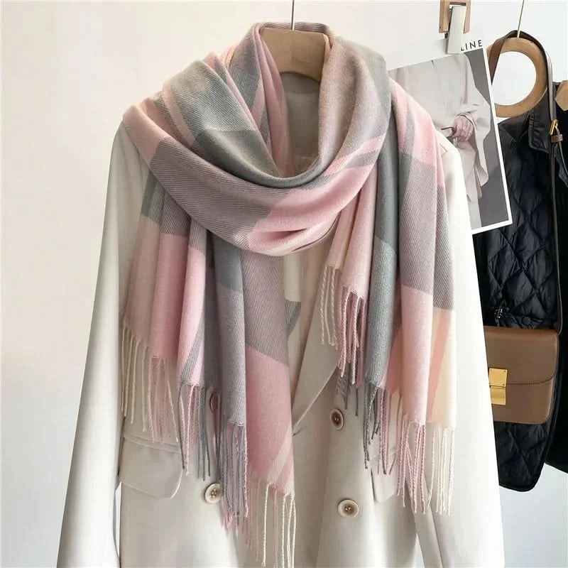 Women's Soft Checked Scarf - Pink