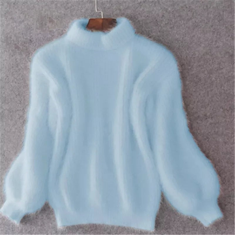 Women's Soft Knit Sweater with Stand Up Collar - photo 1