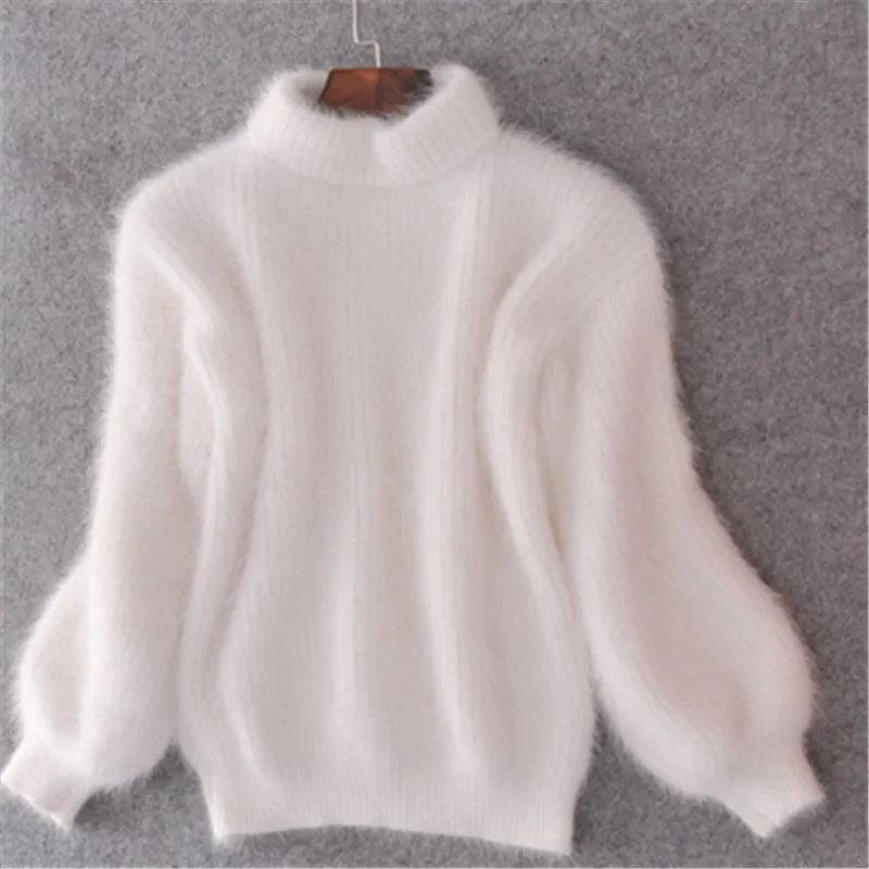 Women's Soft Knit Sweater with Stand Up Collar - photo 2
