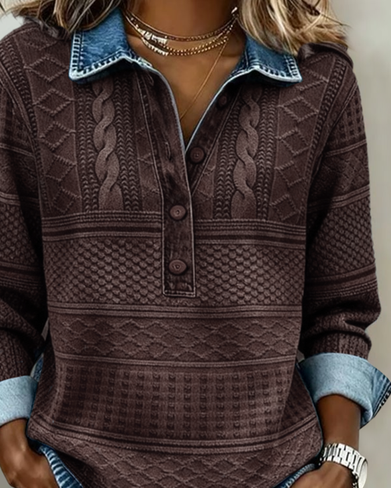 Mona - Women's Sweater with Button-Up Cable Knit - photo 9