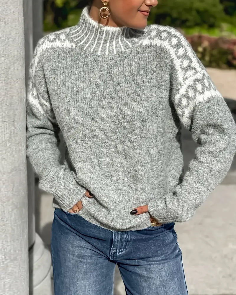 Mae - Women's Sweater with Patterned Waffle Knit Relaxed Fit - photo 5