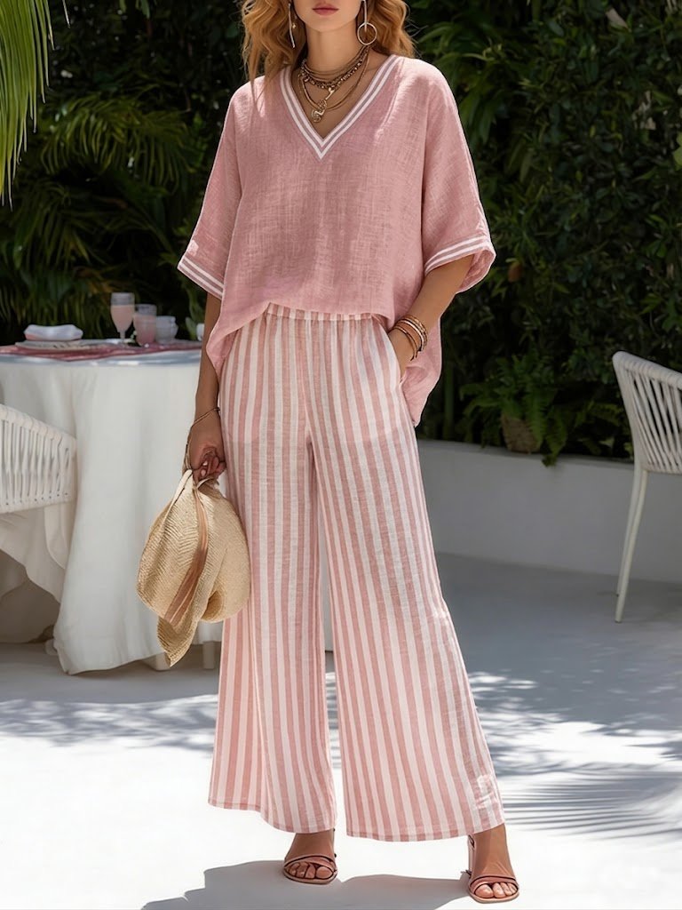 Merryn - Women's Two-Piece Set with Striped Top and Trousers - photo 2