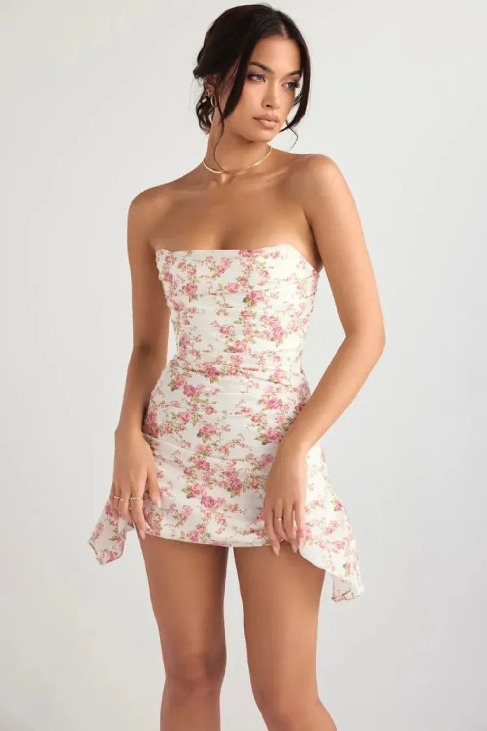 Women's Floral Strapless Corset Mini Dress - photo 5