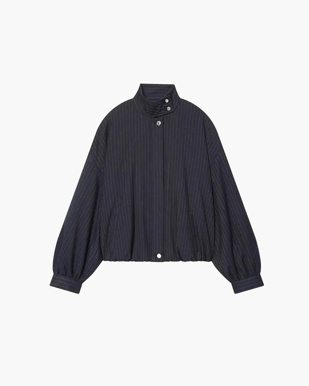 Xanthe - Women's Relaxed Bomber Jacket with Stripe and Button Front - photo 6