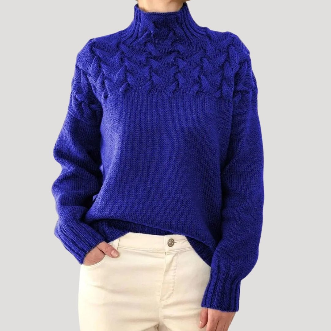Xena - Women's Cable Knit Turtleneck Pullover Sweater - photo 1