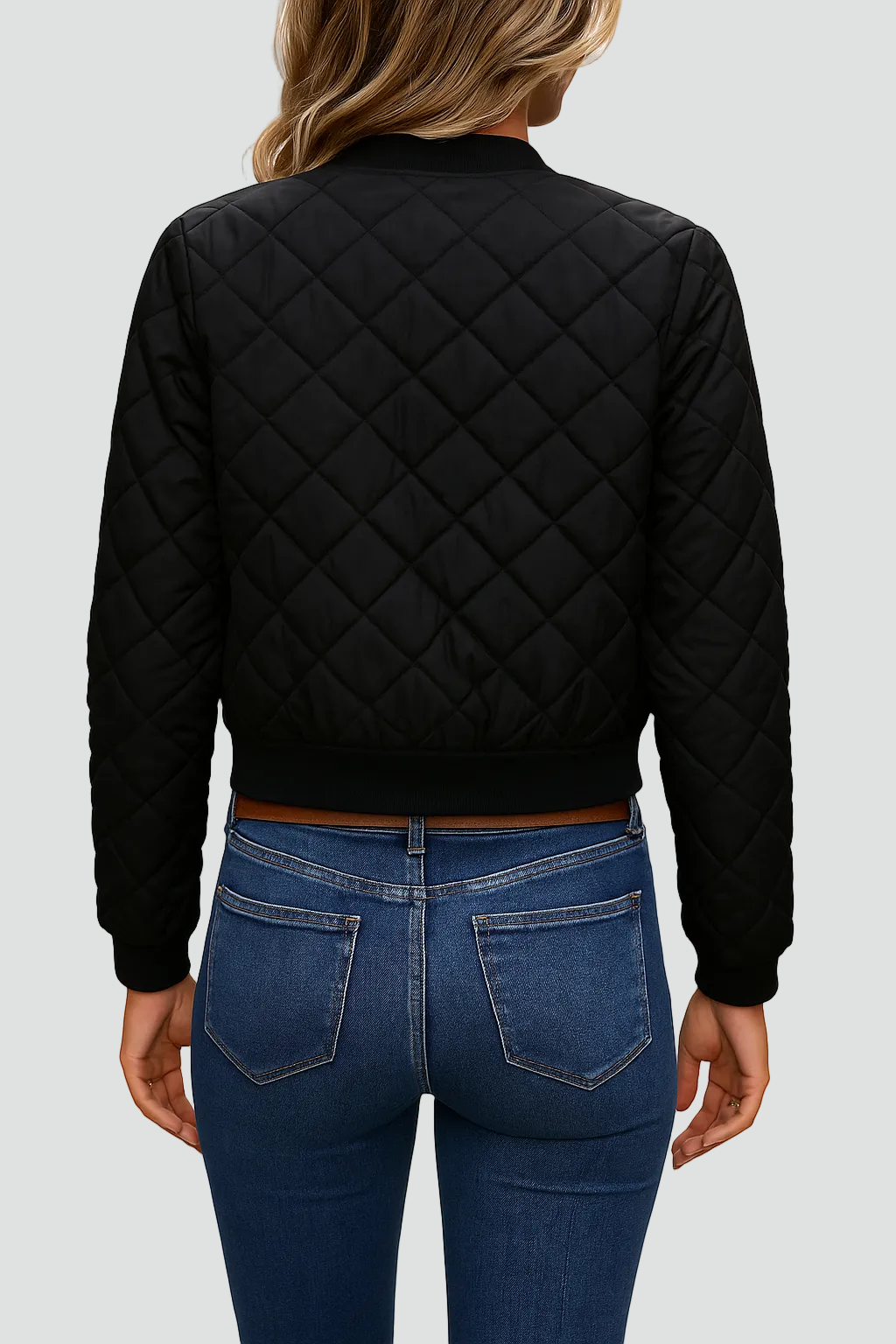 Zephyrine - Women's Quilted Bomber Jacket with Zip Front - photo 5