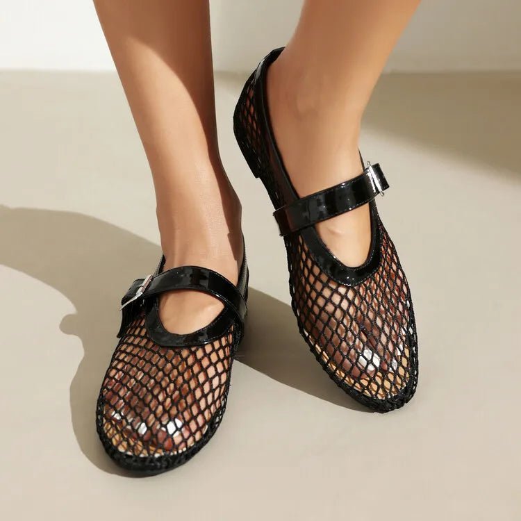 Lena - Women's Wide Toe Box Mesh Ballet Flats - photo 2