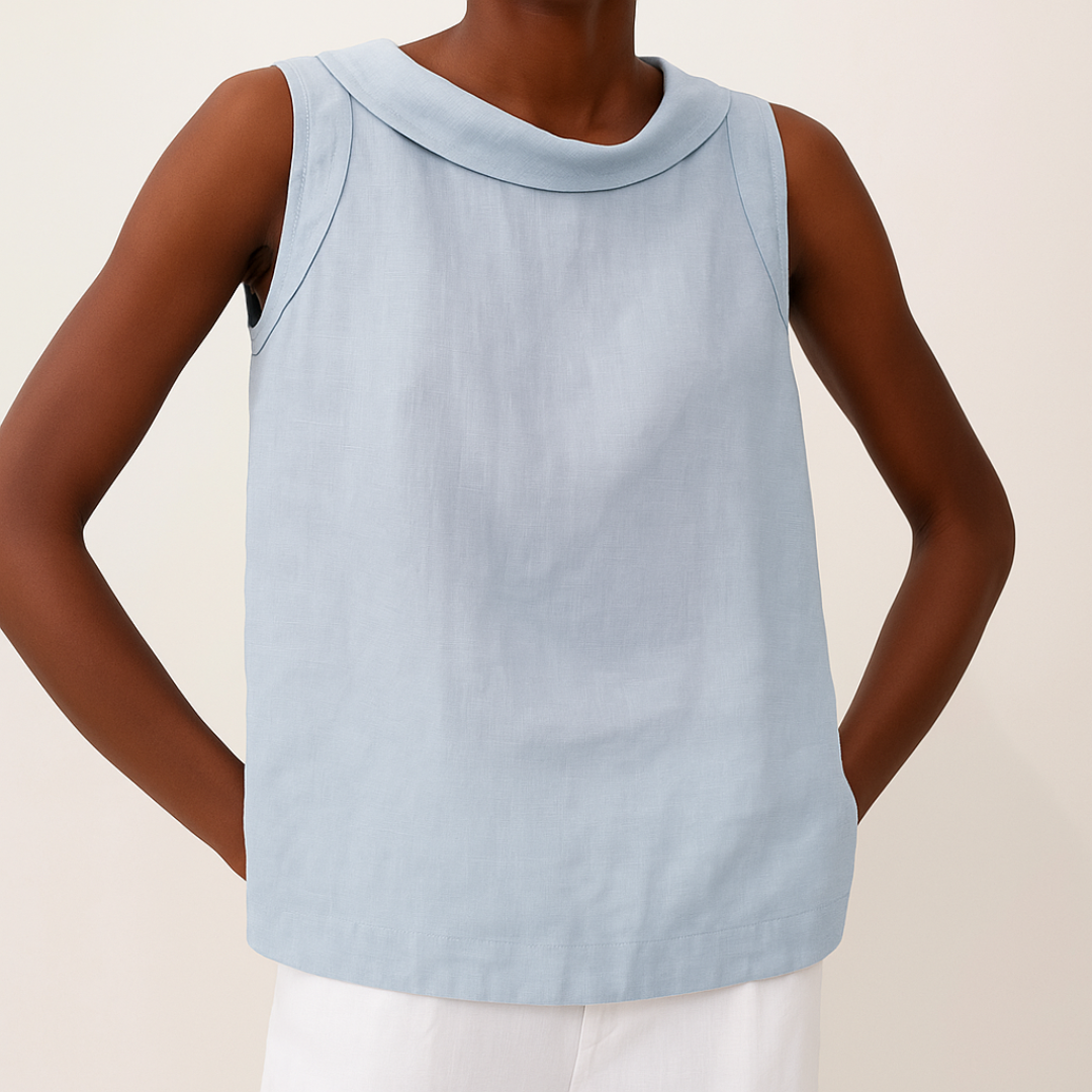 Zinnia - Women's Sleeveless Round Neck Casual Blouse - photo 5
