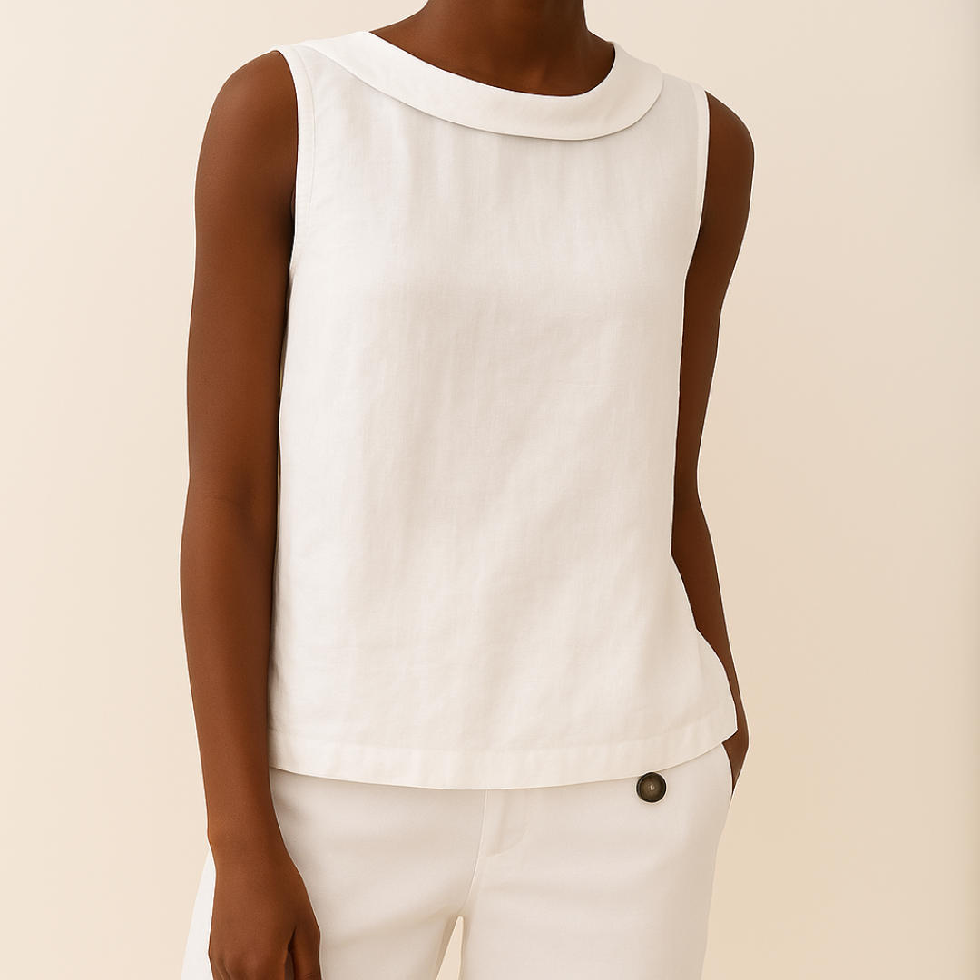 Zinnia - Women's Sleeveless Round Neck Casual Blouse - photo 6