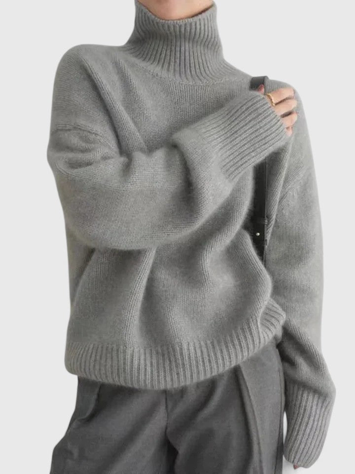 Zora - Women's Relaxed Jumper with Roll Neck - photo 2