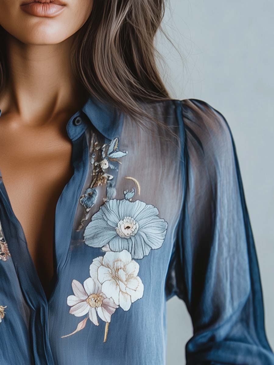 Women's Floral Boho Blouse with Relaxed Flowy Fit - photo 5