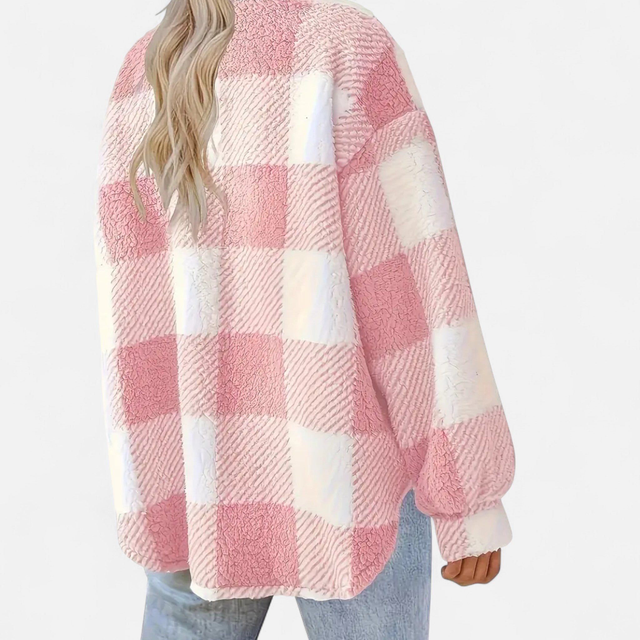 Women's Plaid Oversized Shacket with Button Front