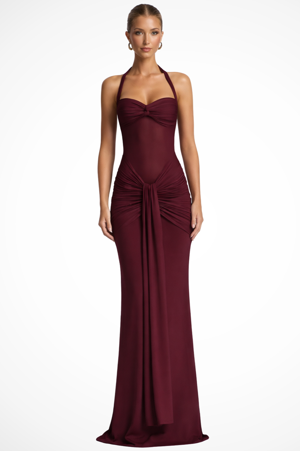Women's Wedding Guest Maxi Dress with Flattering Drape