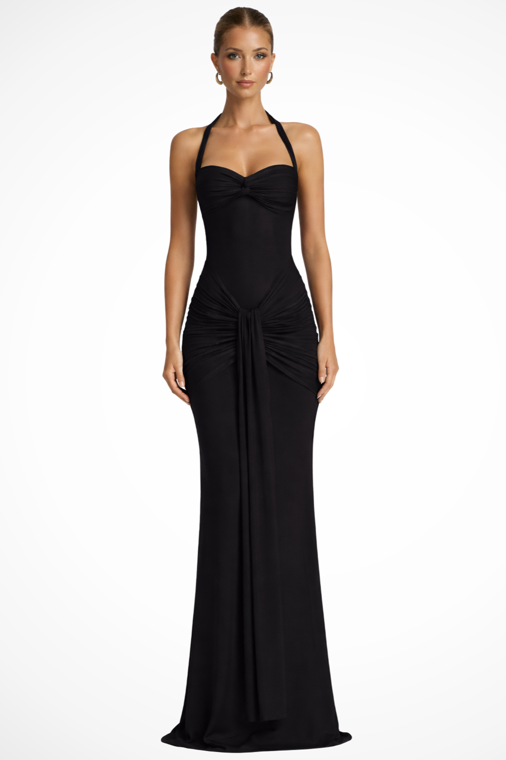 Women's Wedding Guest Maxi Dress with Flattering Drape