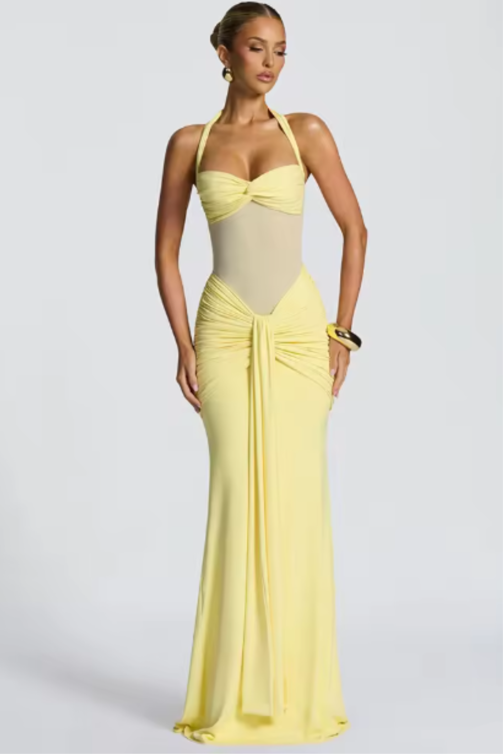 Women's Wedding Guest Maxi Dress with Flattering Drape