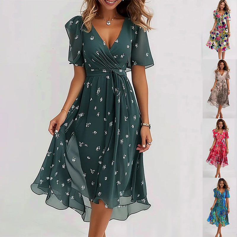Rochie de damă cu imprimeu floral | Midi