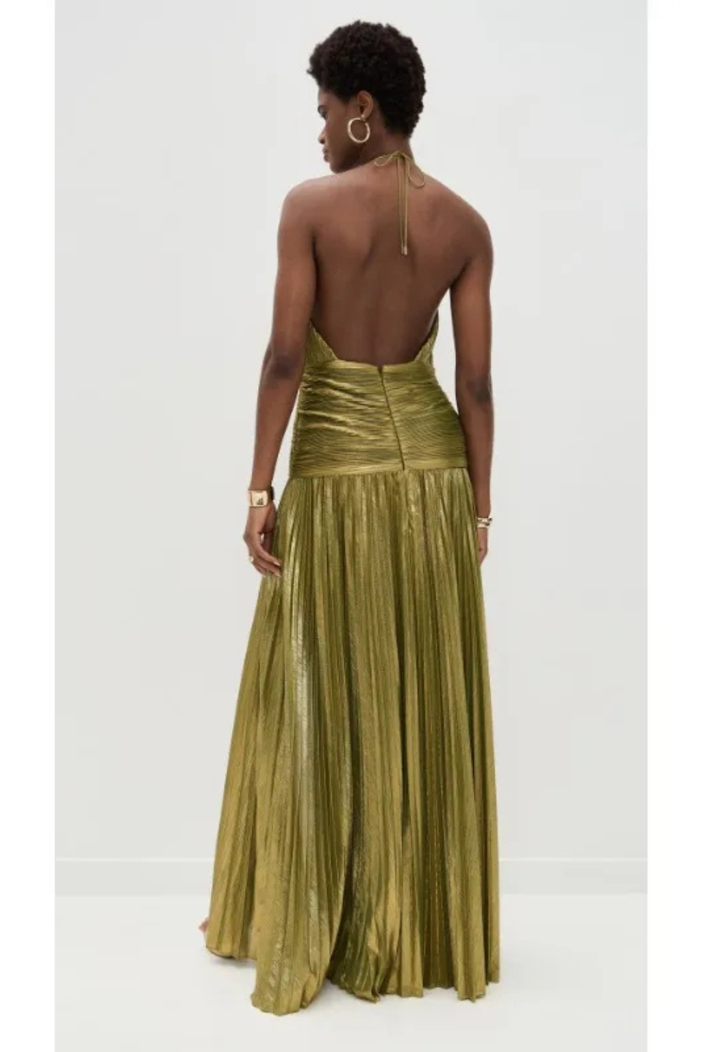 Maxi abito elegante da donna in raso con scollo all’americana, ideale per invitate a matrimoni