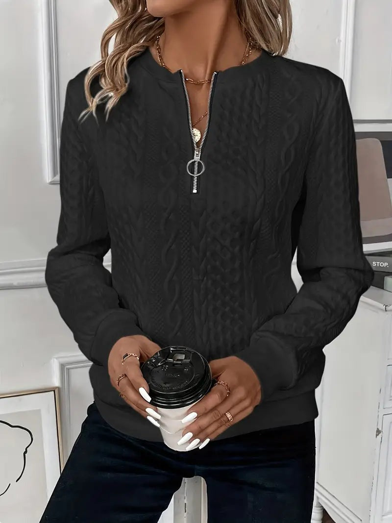 Women's Zippered Sweater with Stylish Design - photo 15