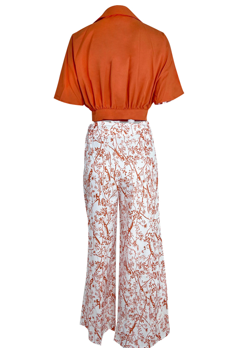 Women's Orange Two Piece Trouser Suit for Weddings and Work - photo 6