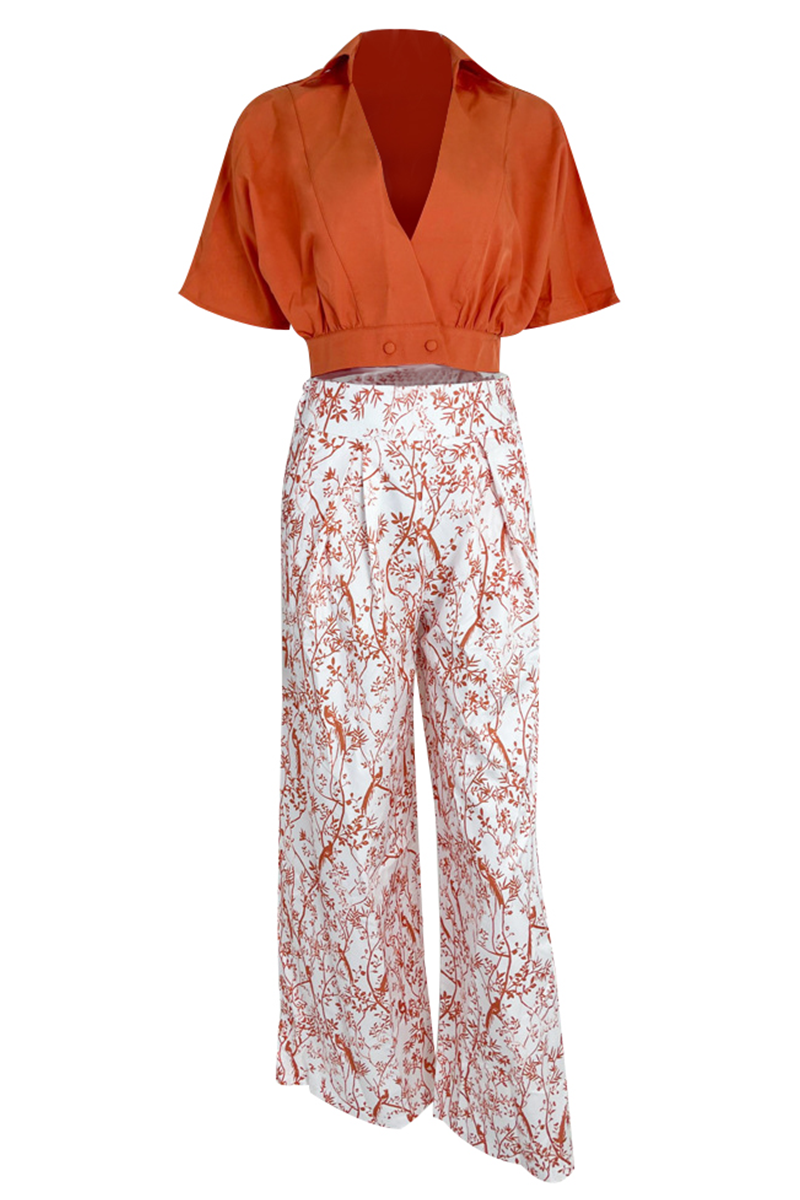 Women's Orange Two Piece Trouser Suit for Weddings and Work - photo 5